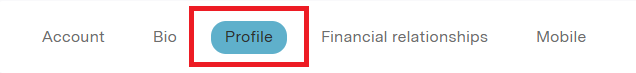 Profile sub-tab